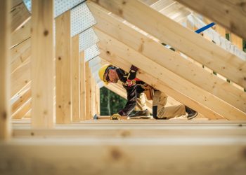 Building,Process,Of,The,Roof,Wooden,Skeleton,In,The,New