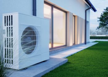 Air,Heat,Pump,Beside,House,,3d,Illustration